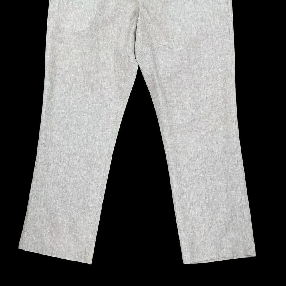 Perry Ellis Pants Men 34x30 (ACTUAL 34x29) Beige Linen Blend Straight Trousers